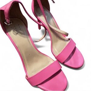 Hot pink strappy heels